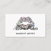Elegant Silver Glitter Läpp Makeup Artist