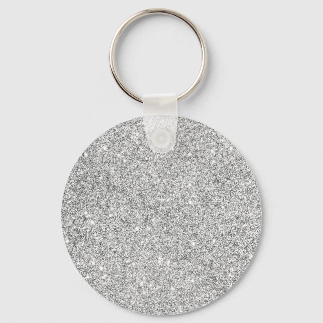 Elegant Silver Glitter Nyckelring (Framsida)