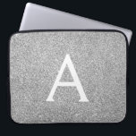 Elegant Silver Glitter och Gnistra Monogram Laptop Fodral<br><div class="desc">Elegant Silver Faux Glitter och Gnistra Elegant Monogram Fodral. Fodral kan anpassas så att det omfattar ditt första och första namn.</div>