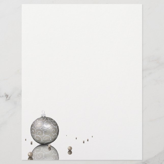 Elegant Silver Glitter Ornament - Julafton Letterh (Framsida)