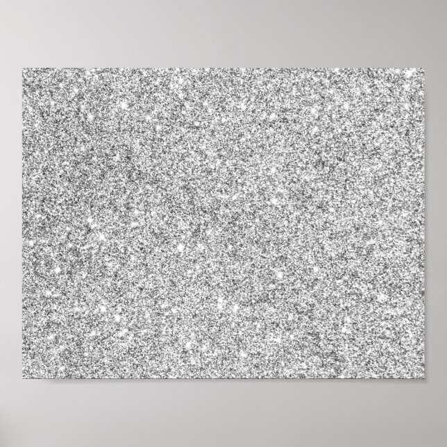 Elegant Silver Glitter Poster (Framsidan)