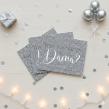 Elegant Silver Glitter Quinceanera Dama Frieri
