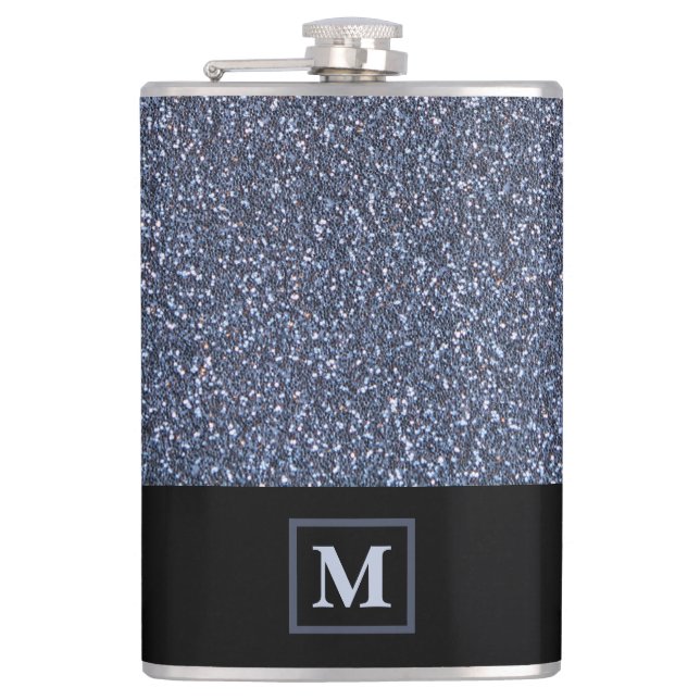 Elegant Silver Glitter Simulated Monogram Gift Man Fickplunta (Framsidan)