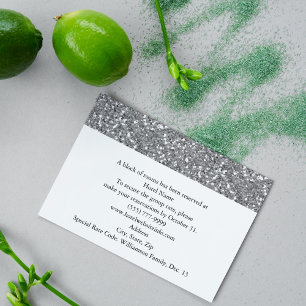 Elegant Silver Glitter Titta på hotell och väglede Tilläggskort