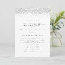 Elegant Silver Glitter tjugoförsta Födelsedagsfest