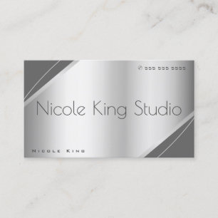 Elegant Silver Grått Black Glam Stil Professionell Visitkort