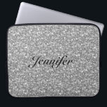 Elegant Silver Grått Glitter & Sparkles 2-Monogram Laptop Sleeve<br><div class="desc">Elegant silver grått glitter och gnistor mönster. Anpassningsbar och valfritt monogram. Finns på andra produkter och kan begäras för någon av de produkter som erbjuds på Zazzle.</div>