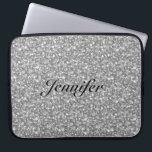 Elegant Silver Grått Glitter & Sparkles 2-Monogram Laptop Sleeve<br><div class="desc">Elegant silver grått glitter och gnistor mönster. Anpassningsbar och valfritt monogram. Finns på andra produkter och kan begäras för någon av de produkter som erbjuds på Zazzle.</div>