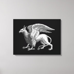 Elegant Silver Grått / Grått Griffin Legendary Bea Canvastryck