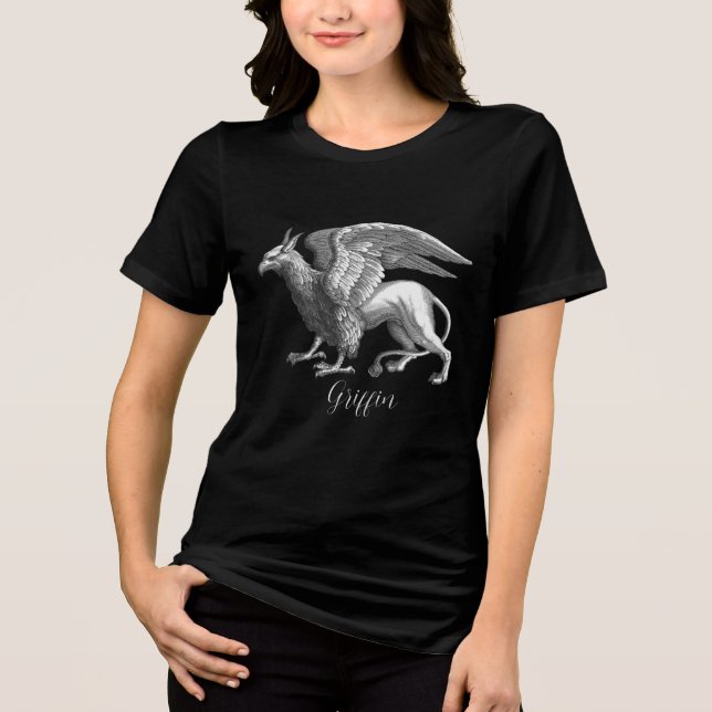 Elegant Silver Grått / Grått Griffin Legendary Bea T Shirt (Framsida)