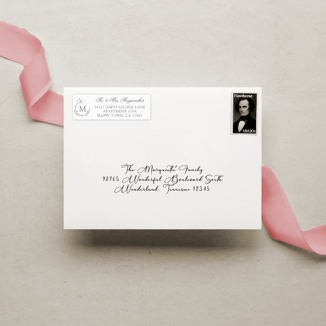 Elegant Silver Grått Vit utandning av botaniskt an Returadress Etikett (Skapare uppladdad)