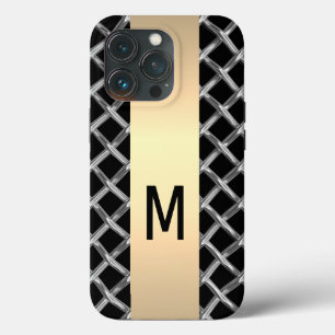 Elegant Silver Guld Steel Metallic monogramic