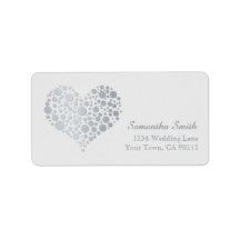 Elegant Silver Heart på Grått