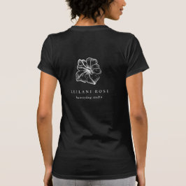 Elegant Silver Hibiscus Flower Business Logotyp T Shirt