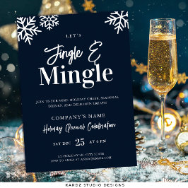 Elegant silver inbjudan till julfest för företag