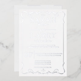 Elegant Silver - inbjudan till traditionell Bröllo