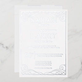 Elegant Silver - inbjudan till traditionell Bröllo