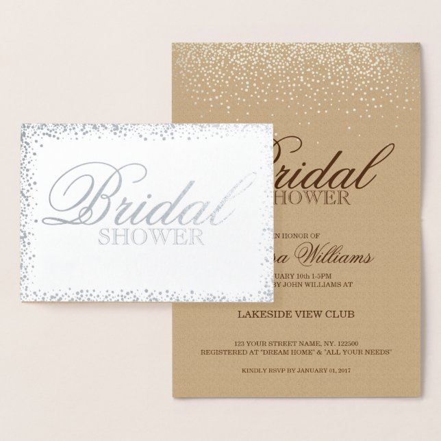 Elegant silver inbjudningskort för möhippan (Display)