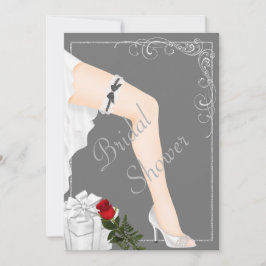 Elegant Silver Inbjudningskort för möhippan