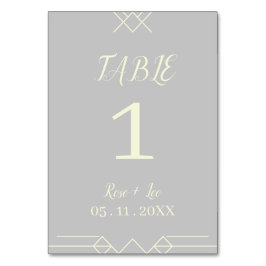 Elegant Silver & Ivory Wedding Table Number Bordsnummer