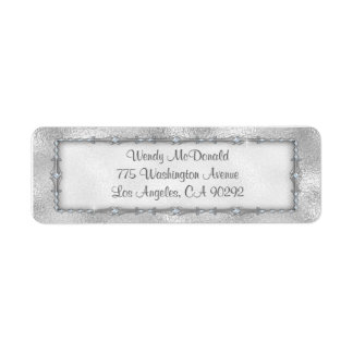 Elegant Silver judiska Returetiketter Returadress Etikett