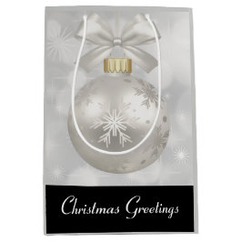 Elegant Silver jul Boll på Bokeh Ljus