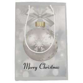 Elegant Silver jul Boll på Bokeh Ljus