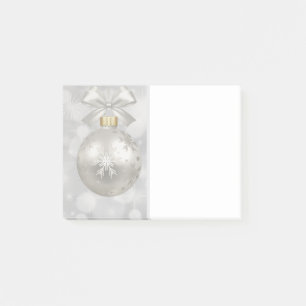 Elegant Silver jul Boll på Bokeh Ljus Post-it Block