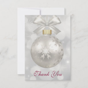 Elegant Silver jul Boll Tack Kort