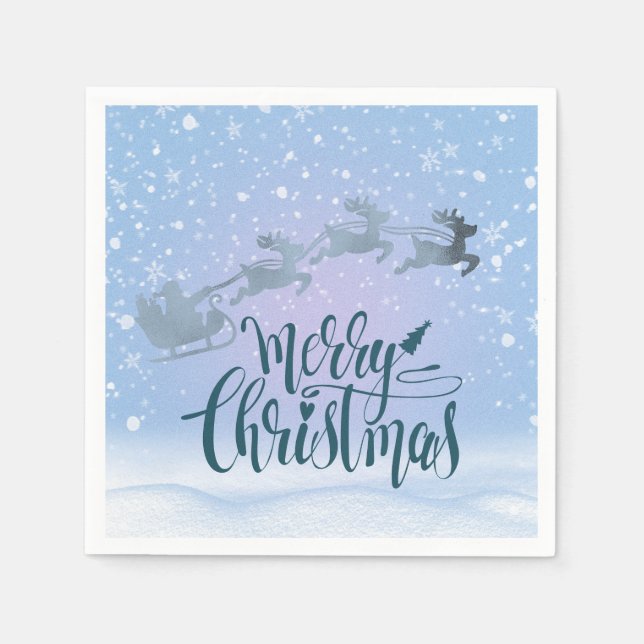 Elegant Silver jul Pappersservett (Framsidan)