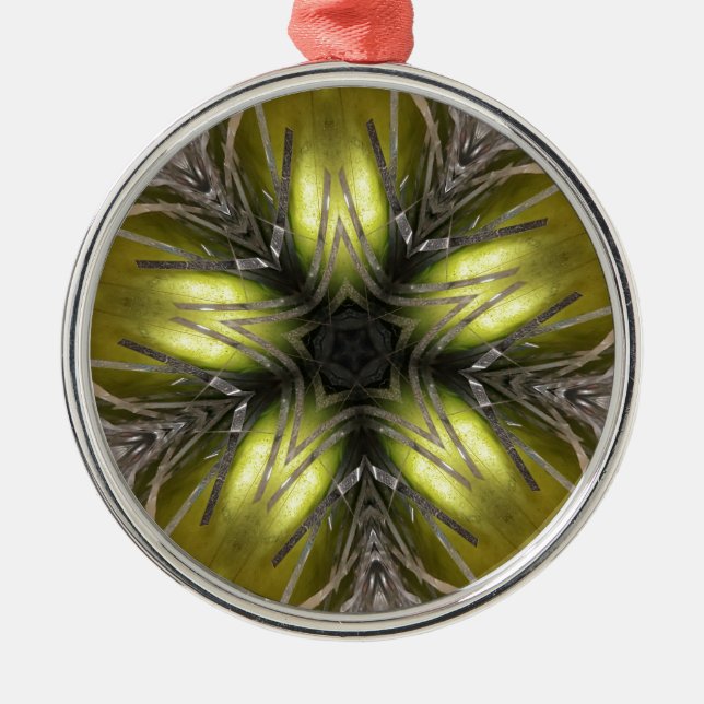 Elegant Silver Kaleidoscope Julstjärnan Guld Julgransprydnad Metall (Framsidan)