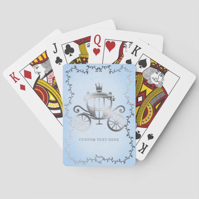 Elegant Silver Kärra Blå Saga Kunglig Casinokort (Baksidan)