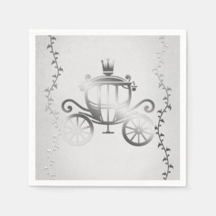 Elegant Silver Kärra Vit Sagobok Kunglig Pappersservett