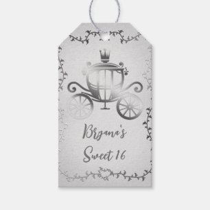 Elegant Silver Kärra Vit Sagobok Kunglig Presentetikett