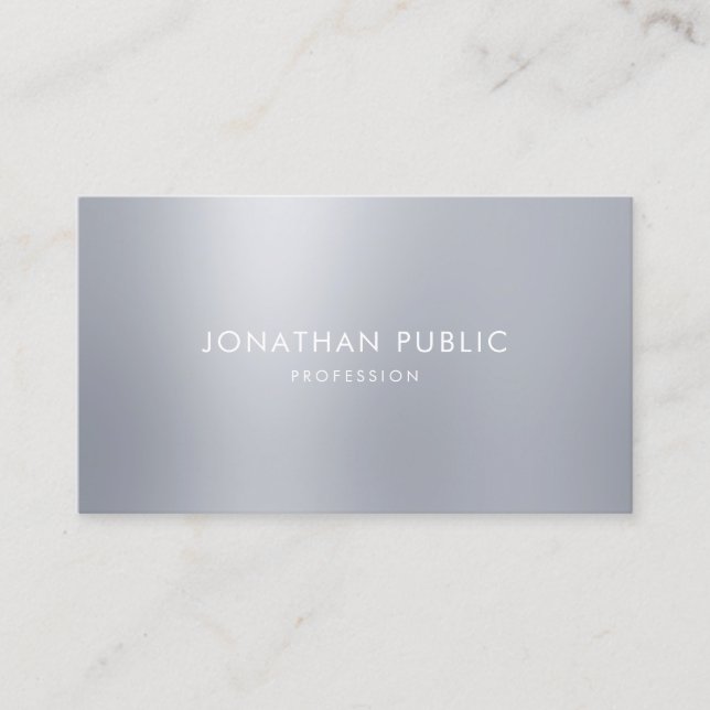 Elegant Silver Look Mall Professionell Modern Visitkort (Framsida)