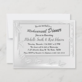Elegant Silver Löv Design Rehearsal Dinner Inbjudningar