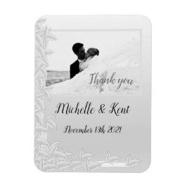 Elegant Silver Löv Tack Photo Magnet