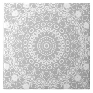 Elegant silver mandala-mönster kakelplatta
