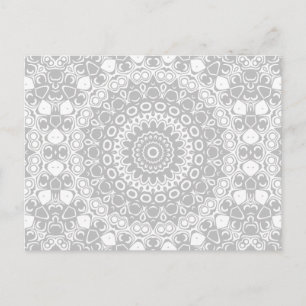 Elegant silver mandala-mönster vykort