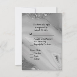 Elegant Silver Marble Agate OSA with Menu Choices