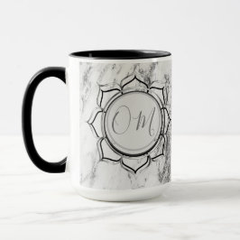 Elegant Silver Marble Lotus OM Mugg
