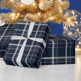 Elegant silver marin luxuöst rutnät stål karamellm presentpapper