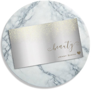 Elegant Silver med Golden Rain Beauty Promotion Visitkort