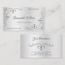 Elegant Silver med Initialer ornate Corner Gräns