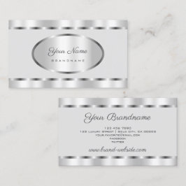 Elegant Silver med lätt Grått Professionell Visitkort