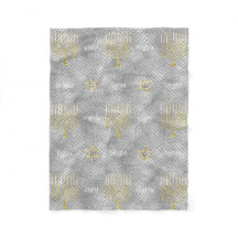 Elegant Silver Menorahs Fleece Blanket