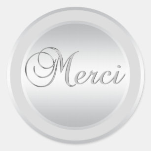 Elegant Silver MERCI-etiketter - etiketter