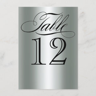 Elegant silver metallisk bordsnummer Glam Bling