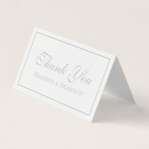 Elegant Silver minimalistisk Tack Bröllop Kort