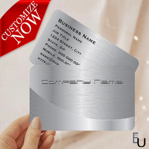 Elegant Silver Modern Corporate Affärskort Visitkort